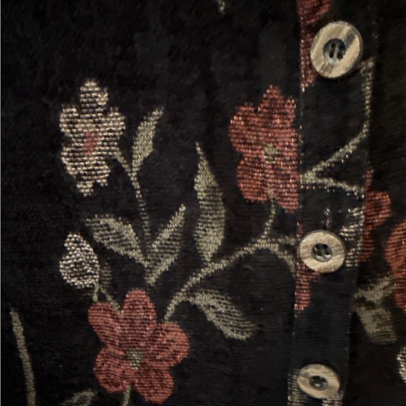 Vintage Boho Gypsy Floral Black Soft Jacket blazer RARE SIZE 6P - Picture 6 of 10